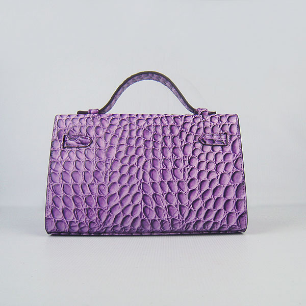 AAA Hermes Kelly 22 CM Stone Veins Leather Handbag Purple H008 On Sale